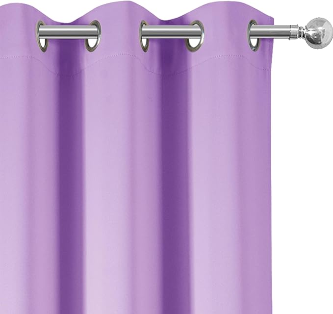 LEMOMO Blackout Curtains 52 x 90 Inch Long Lavender Curtains Set of 2 Panels Room Darkening Curtains for Bedroom and Living Room