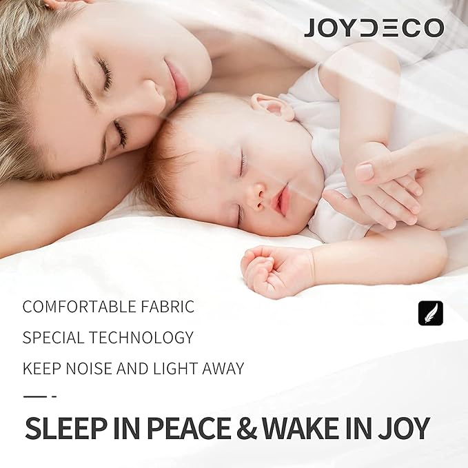 Joydeco White Curtains 63 Inches Long 2 Panels Set, Thermal Insulated Long Drapes 2 Burg, Room Darkening Grommet Curtains for Living Room Bedroom Window (W42 x L63 Inch, Greyish White)