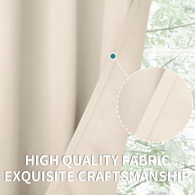 BGment Champagne Curtains 63 Inch Long - Wedding & Party Backdrop Drapes Elegant Room Darkening Thermal Insulated Window Treatments for Birthday Home Decor, Set of 2 Panels, 42 x 63 Inch