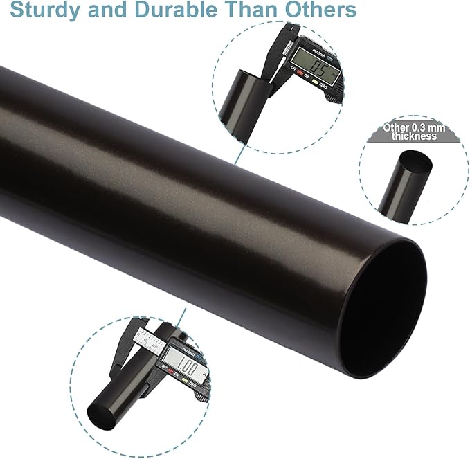 Byondeth Curtain Rods for Windows 16 to 200 Inches Adjustable Length 1 Inch Diameter Window Curtain Rod with Aluminium End Cap, Antique Bronze
