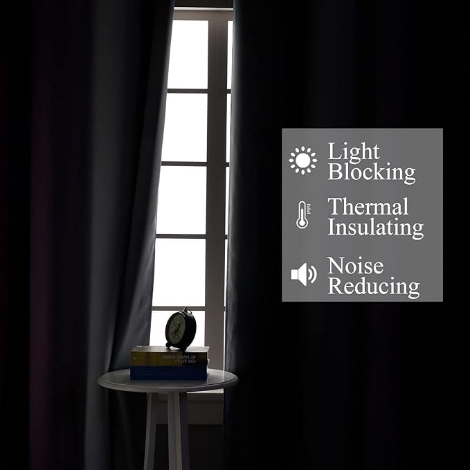Ombre Purple and Gray Blackout Curtains 63 Inch Length 2 panels, Full Room Darkening Grommet Thermal Insulated Gradient Drapes for Girls Room, Full Light Blocking Curtains for Bedroom, 52x63 Inch