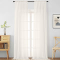 Ivory Sheer Curtains for Windows 108 inches Long 2 Panels Set, Soft Lightweight Light Filtering Drapes for Living Room Bedroom, Dual Rod Pocket Sheer Curtains, 2x42Wx108L inches