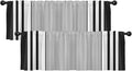 Emvency 2 Pack Valances Window Treatments, Striped Geometric Minimalist Black White Modern Drapes Adjustable Curtain for Windows Living Room Kitchen Over Sink, 52x18 Inch Rod Pocket Valances