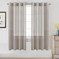 H.VERSAILTEX Linen Curtains Flax Linen Blended Curtain Panels for Living Room/Bedroom Semi Sheer Privacy Curtains 72 inch Length 2 Panels Set Nickel Grommet Window Drapes, Taupe