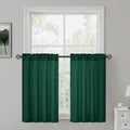 HOMEIDEAS Christmas Non-See-Through Hunter Green Privacy Sheer Curtains, 30 X 36 Inches Long 2 Panels Sheer Curtains Light Filtering Window Drapes for Bedroom Living Room
