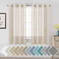 H.VERSAILTEX Linen Curtains Nickel Grommet Natural Linen Semi-Sheer Curtains 2 Panels Privacy Added Premium Soft Rich Material Drapes for Bedroom/Livingroom - 52x63 - Inch - Linen