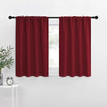 NICETOWN 40 inch Curtains for Small Windows, Thermal Insulated Privacy Short Drapes for Kitchen Bathroom (Set of 2, Burgundy Red, 34" Wide)
