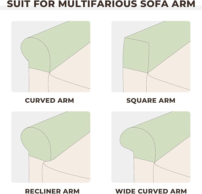 Couch Arm Covers 2 Pcs Sofa Armrest Covers Stretch Couch,Armrest Cover for Chairs Scratch-Resistant Sofa Arm Cover Armchair Slipcovers,Taupe