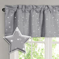 H.VERSAILTEX Blackout Curtain Valances for Kitchen Window/Living Room/Bathroom Privacy Added Rod Pocket Home Decoration Winow Valance, 52" W x 18" L, Glitter Stars in Gray Base