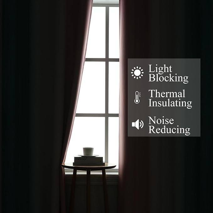 Estelar Textiler Pink and Teal Gradient Blackout Curtains for Bedroom, Thermal Insulated Ombre Drapes 96 Inches Long, Full Light Blocking Energy Saving Curtains for Living Room, 52Wx96L, 2 Panels