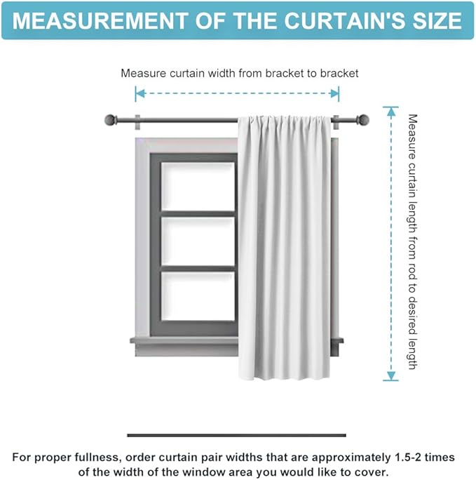 RYB HOME 54 inch Blackout Curtains for Living Room, Rod Pocket Thermal Insulated Small Window Drapes Room Darkening Shades for Bedroom Studio Dorm, W 42 x L 54 inch, Set of 2 Panels, Grey
