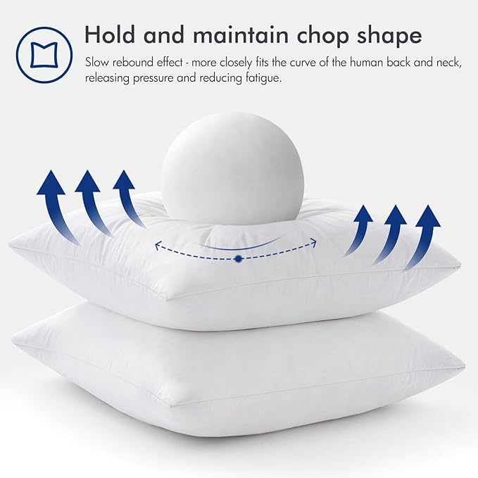MIULEE Feather Pillow Insert 26x26, Decorative Down Throw Pillow Insert Fluffy Throw Pillow Cotton Fabric for Sofa Bed Couch