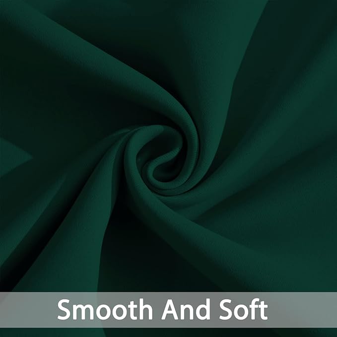 Yakamok Dark Green Blackout Curtains for Bedroom, Room Darkening Thermal Insulated Grommet Window Curtains, Light Blocking Blackout Drapes for Living Room, 42Wx72L inch,2 Panels