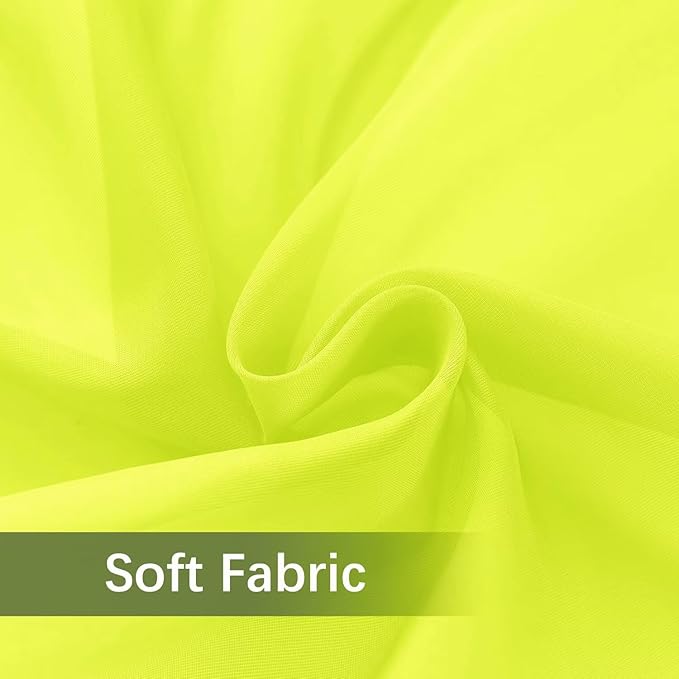 youleyar Solid Sheer Rod Pocket Curtain Voile Draperies 2 Panels White Beige Black Grey Ivory 52 Inch Width 84 Inch Long 1 Pair for Kitchen Bedroom Children Living Room Yard (Chartreuse,52Wｘ84L)