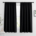 RYB HOME Extra Wide Blackout Curtains for Bedroom Living Room 63 inches Long, Thermal Insulated Privacy Drapes for Nursery Home Theater Dining Room, Width 70 by Length 63, Black, 2 Panels