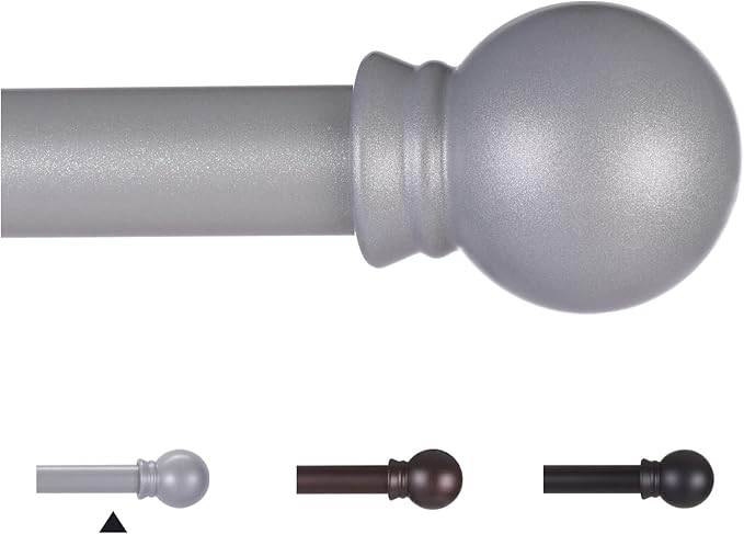 Thestoa Curtain Rods for Windows 30-62 Inch, 5/8" Brushed Nickel, Stainless Steel Small Curtain Rods for Bedroom, Living Room, Kitchen, Farmhouse, Outdoor