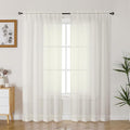 Gwine Ivory Sheer Curtains 72 Inches Long 2 Panels Set for Front Door, Light Filtering Sheer Curtains for Living Room, Rod Pocket Window Treatments Drapes, Each 42" Wx72 L