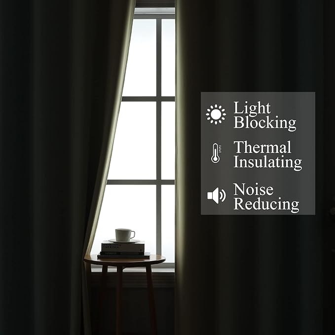 Estelar Textiler Beige and Aqua Ombre Short Blackout Cafe Curtains 36 Inch Length, Thermal Insulated Grommet Small Half Window Drapes for Kitchen/Basement/RV Camper, 52Wx36L, 2 Panels