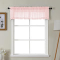 Gwine Blush Pink Valances for Windows, Small Light Filtering Rod Pocket Cafe Valance Curtains, Soft Sheer Curtain for Bathroom Laundry Basement, 42Wx14L inch, 2 Pieces