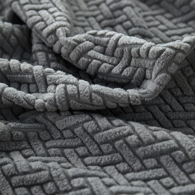 Sofa Covers Couch Covers for Sofa Pet Friendly Couch Cushion Covers Universal Sofa Covers Washable Stretch Slipcovers for Sectional Sofa (Texture Gray, 3 Seats + Chaise Cover)