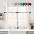Ivory Sheer Curtains Tier 30 Inches Length 2 Panels Set, Light Filtering Lightweight Soft Window Treatments Drapes, Cute Elegant Cafe Curtains for Nursery, Dual Rod Pocket, 2x42Wx30L Inches