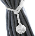 Melaluxe 4 Pack Curtain Tiebacks - Heavy Duty Curtain Rope Tieback, Handmade Rural Decorative Curtain Holdbacks (White)
