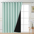 Yakamok Total Blackout Extra Wide Patio Sliding Door Curtains, Grommet Thermal Insulated Blind Curtains, Sliding Glass Door Panel for Living Room/Space Room Divider, Aqua, W100 x L84, 1 Panel