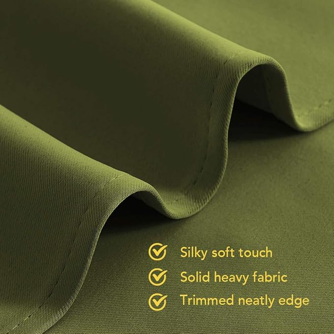NICETOWN Blackout Curtains & Drapes for Bedroom, Olive Green, W34 x L40, Set of 2, Triple Weave Grommet Top Thermal Insulated Light Blocking Panels for Bathroom/Living Room