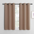 NICETOWN Cappuccino Small Window Kitchen Blackout Curtains, Thermal Insulated Solid Grommet Blackout Short Drapes for Bedroom (Set of 2, 42 by 48 Inch)