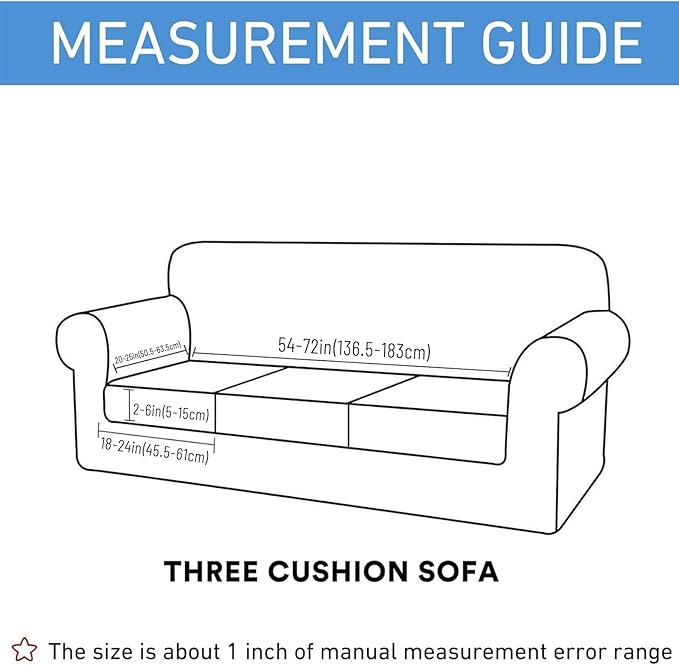 hyha Waterproof Couch Cushion Covers for Pets, Non Slip Sofa Seat Cover for Dogs Washable, Soft Thick Stretch Jacquard Fabric, Sofa Slipcovers with Elastic Bottom (3 Pieces, Lake Blue)