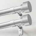 IFELS Heavy Duty Curtain Rods for Windows 72 to 144 Inch, 1 Inch Silver Curtain Rods Set of 2 Pack for Outdoor Patio, Farmhouse, Bedroom, Adjustable Easy Install Modern Drapery Rod (Silver,30-150-2p)