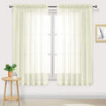 DWCN Ivory Sheer Curtains Semi Transparent Voile Rod Pocket Curtains for Bedroom and Living Room, 70 x 63 inches Long, Set of 2 Panels