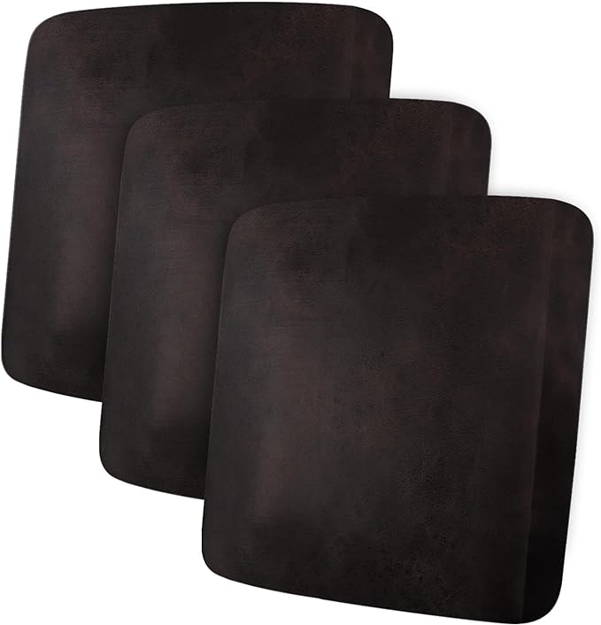 Leather Look Couch Cushion Covers Sofa Seat Slipcovers Sets Couches Furniture Protector for Sectional Armchair Loveseat Pets Kids Stretch Spandex Fabric (3 Cushion Sofa, Chocolate)