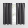 NICETOWN Grey Window Curtains for Bedroom - Home Decoration Thermal Insulated Rod Pocket Blackout Blinds & Drapes for Small Windows (Gray, 2 Panels, W34 x L54 -Inch)