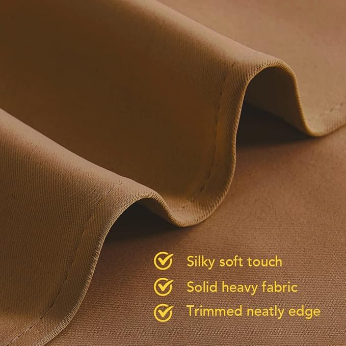 NICETOWN Bedroom Curtain Panels Blackout Draperies, Gold Brown, 1 Pair, 34 by 70-inch, Thermal Insulated Solid Grommet Blackout Curtains/Drapes