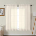 Gwine Cream Sheer Curtains for Bedroom 54 inches Long 2 Panels, Light Filtering Voile Rod Pocket Curtains, Airy Transparent Sheer Drapes for Living Room, Each 42" Wx54 L