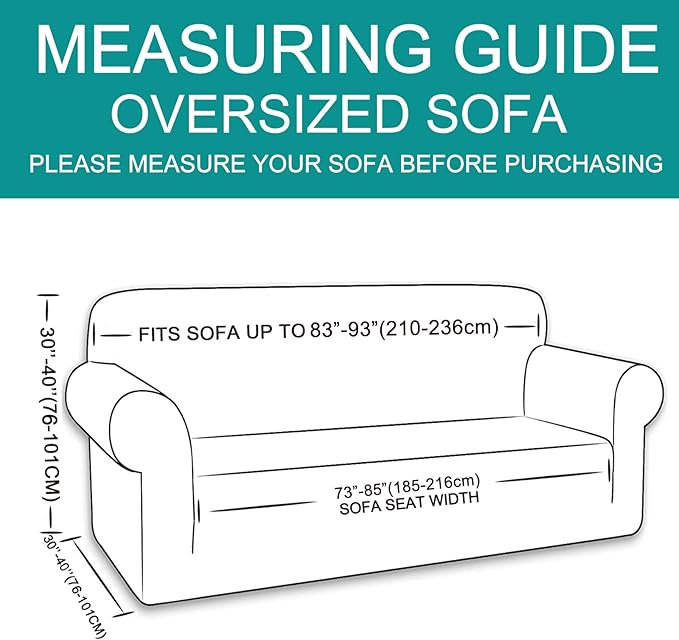 U-NICE HOME Stretch Couch Cover Sofa Cover Sofa Slipcover Furniture Protector for 4 Cushion Couch Sofa Pet Friendly(Oversized Sofa, Brown)
