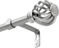 Luvenia Silver Decorative Curtain Rods,Adjustable Curtain Rod For Windows 30 to 72 Inch(2.5-6Ft),Curtain Rod For Bedroom, Living Room,Kitchen,Farmhouse