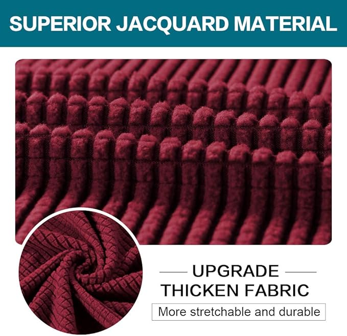 Turquoize 4 Piece Sofa Covers For 3 Cushion Couch Sofa Slipcover Soft Couch Cover For Dogs-Washable Sofa Furniture Covers With 3 Individual Large Cushion Covers Feature Thick Fabric(XL Sofa, Burgundy)