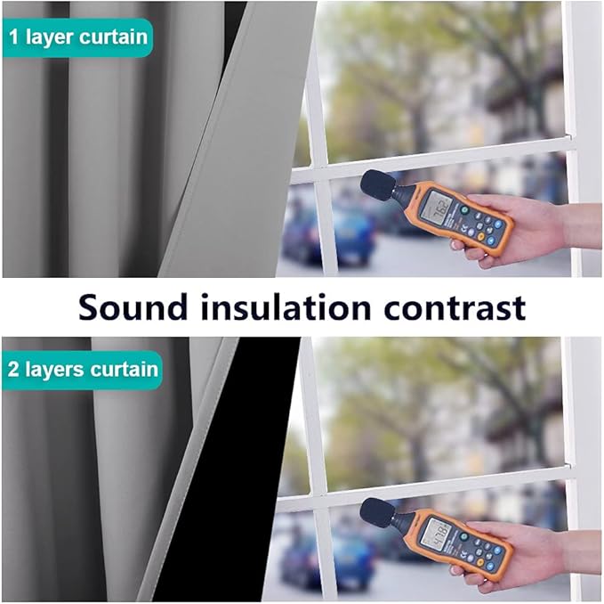 NICETOWN Full Shade Curtain Panels, Pair of Energy Smart & Noise Blocking Out Blackout Drapes for Dining Room Window, Thermal Insulated Guest Room Lined Window Dressing(Silver Grey, 37 x 84 inch)