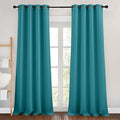 NICETOWN Peacock Teal Blackout Curtains for Living Room, Grommet Thermal Insulated Window Drapes Room Divider Blinds Sound Reducing for Living Room, W46 x L102, 2 Pieces