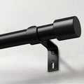 IFELS Heavy Duty Curtain Rods for Windows 72 to 144 Inch, 1 Inch Black Curtain Rod for Outdoor, Farmhouse, Bedroom, Kitchen, Living Room, Adjustable Easy Install Curtains Rods (A2,Black,30"-150")