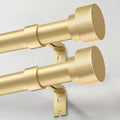 IFELS 2 Pack Heavy Duty Curtain Rods for Windows 48 to 84 Inch, 1 Inch Gold Adjustable Curtain Rod Set with Easy Installation and Modern Design (A1,Gold,30-90",2Pack)