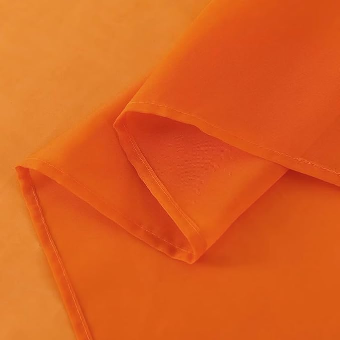 SpaceDresser Orange Sheer Curtains 4 Panels Rod Pocket Semi-Sheer Curtain 84 Inches Long Light Filtering Voile Window Drapes for Bedroom Living Room Kitchen, Each 52W x 84L