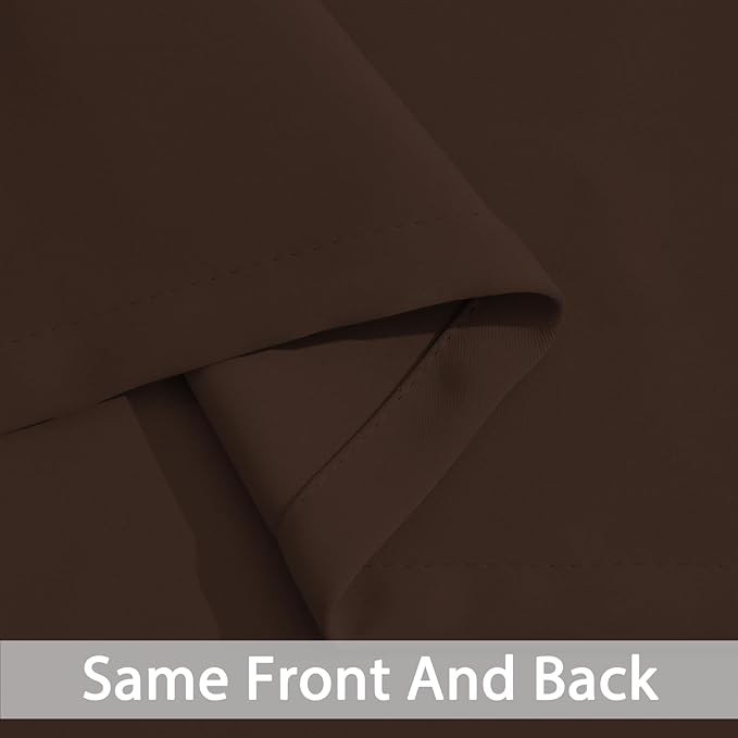 Yakamok Premium Room Darkening Thermal Insulated Curtains for Bedroom/Living Room - Classic Grommet Top (2 Panels, Chocolate Brown, 38 Inch by 72 Inch)