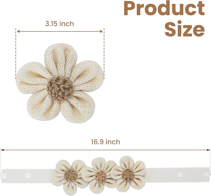 KLOGTSIND Flower Curtain Tiebacks, 2 Pack Boho Curtain Ties Elegant Three Flower Curtain Holdbacks, Decorative Window Treatment Tie Backs for Cute Bedroom Decor, Girl Nursery Decor, Farmhouse Decor