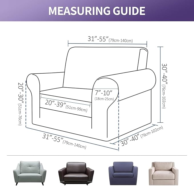 Joccun Classic Blue Waterproof Polyester Spandex Sofa Cover with Elastic Bottom