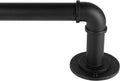 Industrial Curtain Rods for Windows 48 to 84 Inches, Blackout Wrap Around Curtain Rod, for Indoor and Outdoor, 7/8 Inch Diameter, 35 to 75 Inches, Black