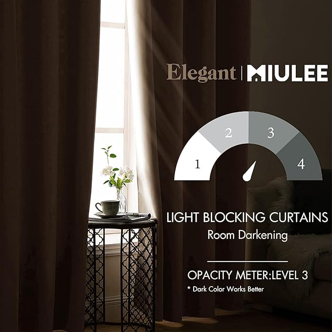 MIULEE Blackout Curtains 95 Inches Long for Bedroom Living Room Thermal Insulated Room Darkening Grommet Top Solid Light Blocking Drapery Set of 2 Window Panels Beige