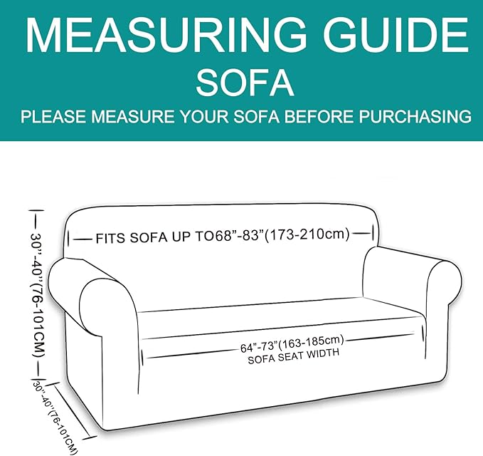 U-NICE HOME Stretch Couch Cover Sofa Cover Washable Sofa Slipcover Furniture Protector for 3 Cushion Couch Sofa Pet Friendly(Sofa, Burgundy)